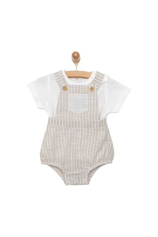 Bebbek Yenidoğan Şort Salopet-tshirt Erkek Bebek 24ybbeeslp008 Bej 24YBBEESLP008_Bej