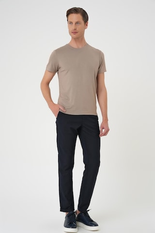 Efor Slim Fit Bisiklet Yaka Düz Pamuklu Vizon Tişört Ts 823 Vizon