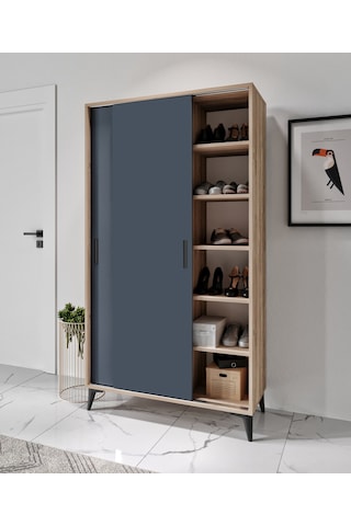 Freya Portmanto Sürgülü Tamamı Mdf Flora Antrasit