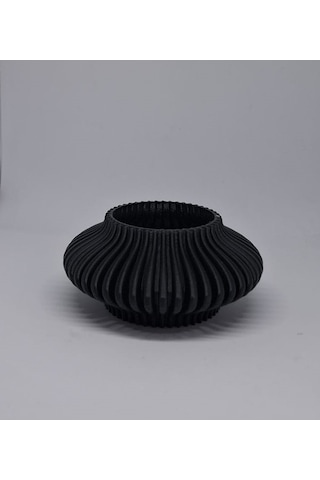 İkili Elmas Çizgili Tealight Mumluk Siyah