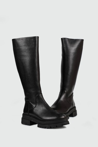 Castle Black Cb-25900-1 Kadın Deri Çizme Siyah