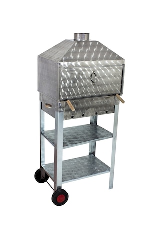 Metehan MTH-21 Davlumbazlı - Bacalı - Kapaklı - Lama Izgaralı - İki Tekerlekli Mangal