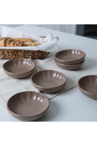 Keramika Mat Toprak Taupe Sirius Çerezlik/sosluk 12 Cm 6 Adet 977 Genel