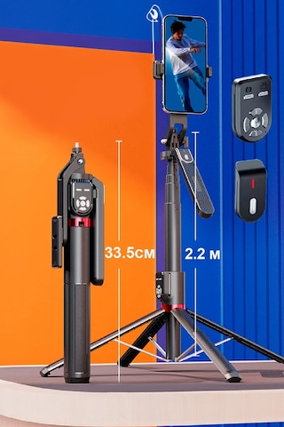 Thentech Uzanabilir Selfie Çubuğu Tripod Uzaktan Kumandalı Tripod Selfie Çubuğu Olarak Kullanılabilir Tripod