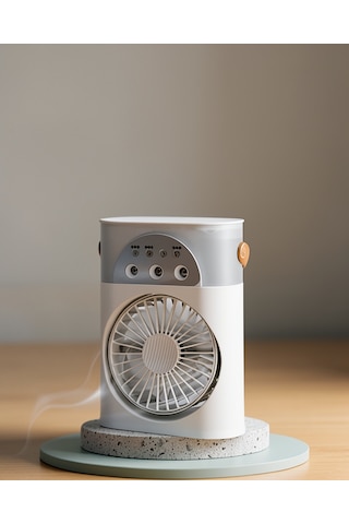 Mini Klima Fan Usb 7 Renk Gece Işığı 3'ü 1 Arada