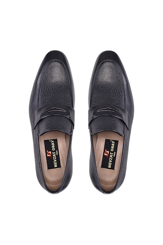 Siyah Klasik Loafer Kösele Erkek Ayakkabı -10940-