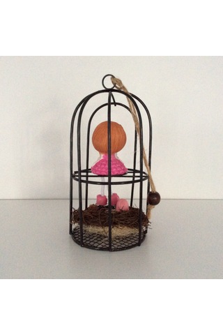Kafeste Oturan Sarıs In Kız Biblo Pembe Diğer