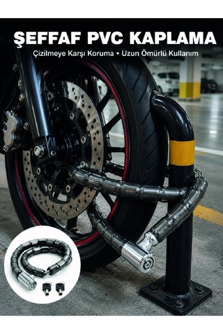 Şeffaf Pvc Kaplamalı Dayanıklı Motosiklet Ve Bisiklet Güvenlik Kilidi Belirtilmemiş