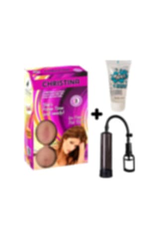 Truva Shop Chiristina 3 Işlevli Şişme Bebek + Penis Vakum Pompası + Jel