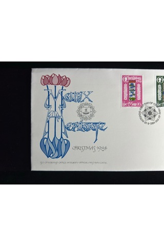 İsle Of Man Fdc 1984 Noel Temalı İlk Gün Zarfı