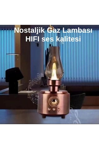 Nostaljik Gaz Lambalı Görünümlü Bluethoot Speaker Mp3 Çalar Rt-764