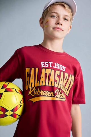 Defacto Galatasaray Kısa Kollu Pijama Üstü Şort Pijama Alt 2li Pijama Takımı Erkek Çocuk H7340a826hsrd119 Kırmızı-rd119