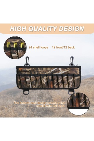 Aubyhe Outdoor Neopren Kamuflaj Askeri Bel Çantası Av Mühimmat Depolama Çantası 36x13cm Kuru Reed Desen