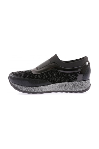 Dgn Akt-03-23y Kadin Kalin Taban Silver Taşli Sneakers Ayakkabi AKT-03-1563-R1534 Siyah