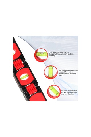 Xindoker 6 Bölüm Katlanabilir Seviye Çizgisi - 72 Cm Alüminyum Malzeme İle Çok Açı Doğru Ölçüm - Ahşapçılık Ve İnşaat İçin Manyetik Fonksiyonlu