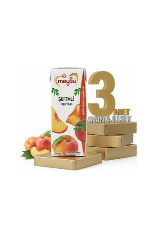 Meysu Nektar Şeftali 3x200 Ml