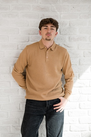 San&fa Örgü Desen Düğmeli Polo Yaka Regular Fit Erkek Triko Kazak 001