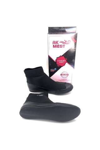 Hakiki Deri Termal Karnili Comfort Çorap Mest Siyah