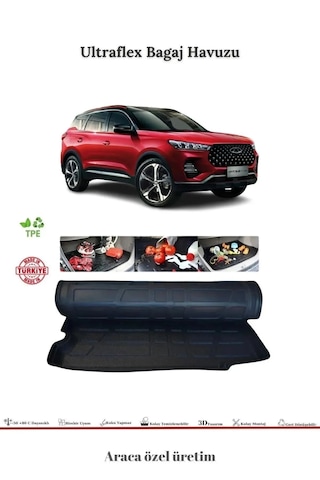 Chery Tiggo 8 Pro 2022 Sonrası 7 Koltuk Açık 3d Lüx Bagaj Havuzu