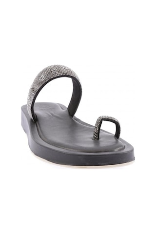 Dgn 007 Kadin Silver Taşli Parmak Arasi Terlik 007-2297-R1534 Siyah