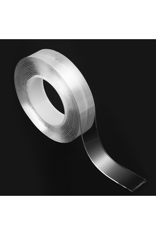 2 Metre X 3 Cm Şeffaf Güçlü Nano Çift Taraflı Silikon Jel Yapıştı