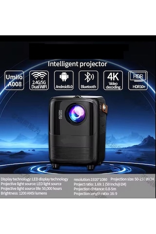 Android Mini Projeksiyon Cihazı Wifi Bluetooth Usb 4k 1080p-121365
