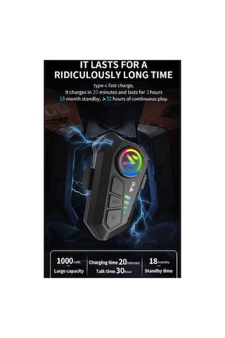 Y10 Kask Kulaklık Bluetooth Motosiklet Kulaklık 5,3 Bluetooth Intercom Motorsiklet Kulaklık - 100