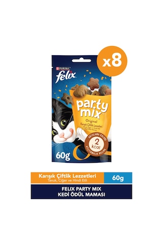 Felix Party Mix Karışık Çiftlik Lezzetleri Kedi Ödül Maması X8