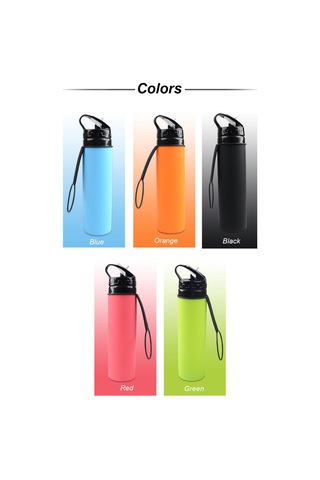 Fosenze 600ml Katlanabilir Silikon Spor Şişesi - Sızdırmaz, Taşınabilir Ve Her Yerde Kullanım İçin Diğer