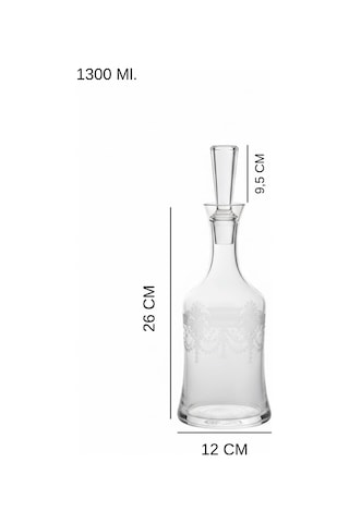 1300 Ml El Yapımı Şeffaf Cam Karaf Coronam Model Su Meşrubat Ve Kokteyl Servis Sürahisi
