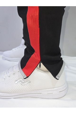 Jump Erkek Pamuklu 2 İplik Slim Fit Fermuarlı Paça Eşofman Altı Siyah