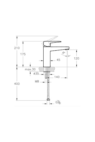 Artema Root Square Yüksek Lavabo Bataryası Bakır A4273126