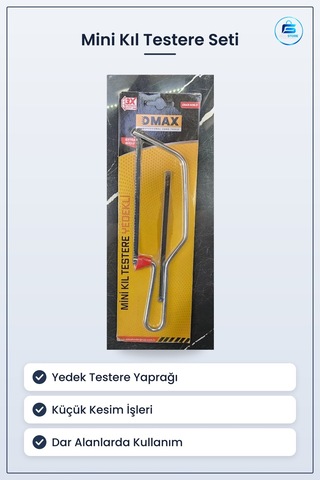 Mini Kıl Testere Seti Yedekli Hırdavat El Testeresi Kesme Aleti E