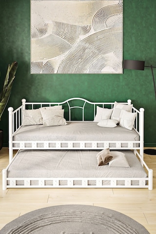 Argimo Kamelya Yavrulu Daybed Sedir Beyaz Karyola 90x190