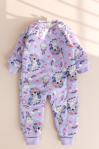 Babymod Elyaf Dolgulu 2.5 Tog 100% Pamuk Penye Astarlı Premium Kalite Kız Çocuk Uyku Tulumu Lila