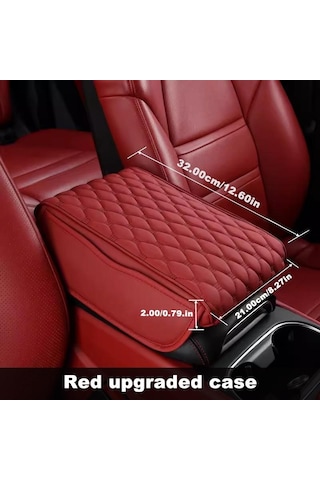 Kırmızı Seametal Araba Kol Dayama Minderi Pu Deri Bellek Köpük Merkezi Konsol Kol Dayama Kap Pad 2 Depolama Cepler Kolçak 54156296