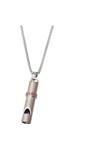 Herşey Nota Hayatta Kalma Acil Yüksek Ses Paslanmaz Çelik Düdük Unisex Kolye Gümüş