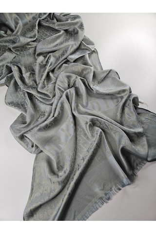 Miorel Scarfs Cd Desen Kaşmir İpek Şal Scarfs Cashmere Shawl Hijab Yeni Sezon Gri