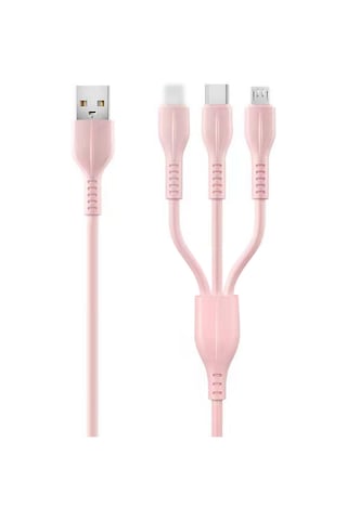 Reedark Type C/micro-b/ios Uyumlu 3 Ü 1 Arada Hızlı Şarj Kablosu - 2a Güç, Silikon Malzeme, 1m Uzunluk