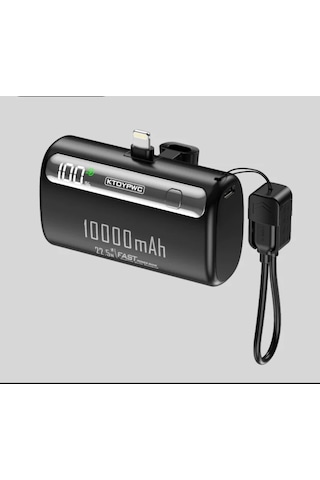 Powerbank 10.000 Mah Mini Hızlı Şarj Typ-c Ve Apple Uyumlu İphone Uyumlu Siyah