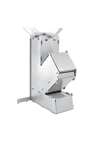 Padalink Kamp Ateşi İçin Taşınabilir Çelik Roket Sobası - S Boy Gümüş