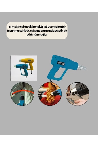 Mey İthalat 2 Kademeli Güçlü Sıcak Hava Tabancası 380 500 Isı Ayarı