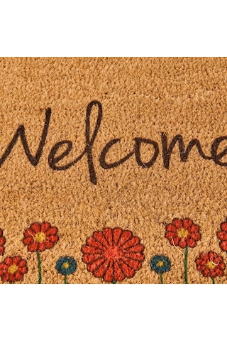 Chilai Home Blattern Koko Çiçek Desenli Welcome Kapı Paspası - Renkli - 40x60 Cm Renkli
