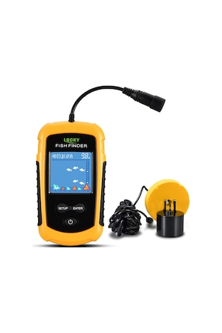 Lucky Lcd Renkli Ekran Taşınabilir Kablolu Balık Bulucu 100m Derinlik Aralığı Sonar Eko Sesleri Balık Bulucu