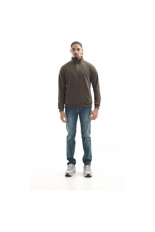 Boğazlı Sweatshirt Haki