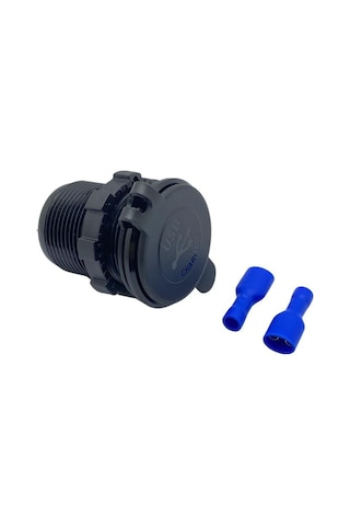 12v-24v Telefon Şarj Cihazı Usb X2+type-c 3 A Off-on Dokunmatik Mavi Işık 28 Mm
