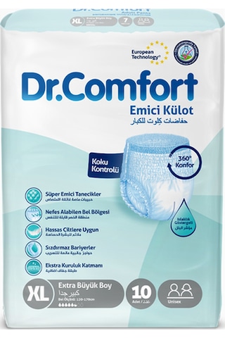 Dr.Comfort Yetişkin Emici Külot Ekstra Büyük Boy XL 10'Lu