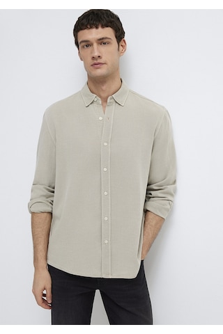 Mavi - Keten Karışımlı Yeşil Tencel Tm Liyosel Gömlek 0211482-70333 Yeşil