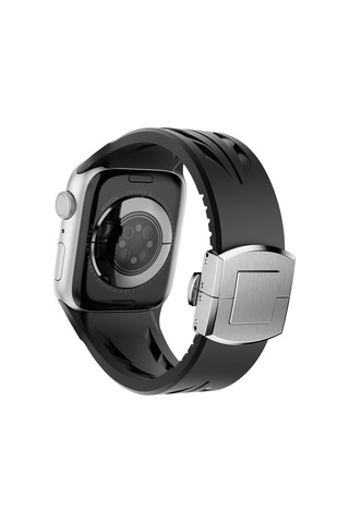 Biriva Home Apple Watch 44mm Krd-127 Metal Tokalı Silikon Kordon-beyaz