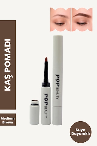 Pop Beauty Kaş Pomadı, Tattoo, Kaş Kalemi, Farı Kaspomadı2 Medium Brown